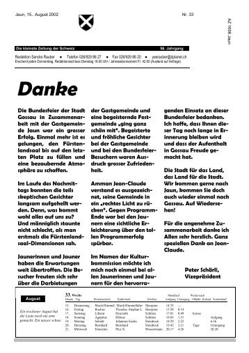 Auf dem Oberen Euschels 18. August 2002 ab 10.00 Uhr - echo.ch