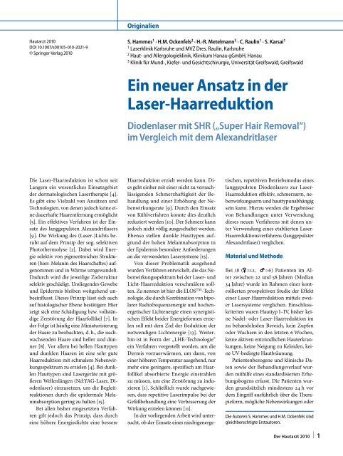 Ein neuer Ansatz in der Laser-Haarreduktion - Laserklinik Karlsruhe