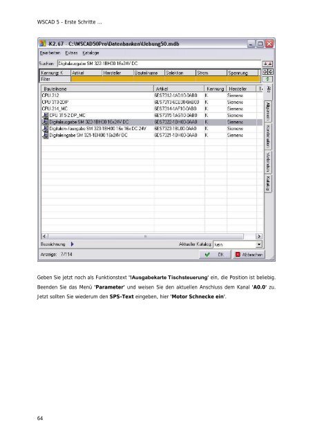 WSCAD 5 - Erste Schritte ...