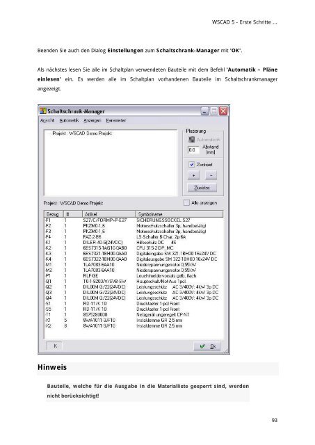 WSCAD 5 - Erste Schritte ...