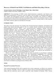 Recovery of metals from WEEE, used batteries and plastic recycling ...