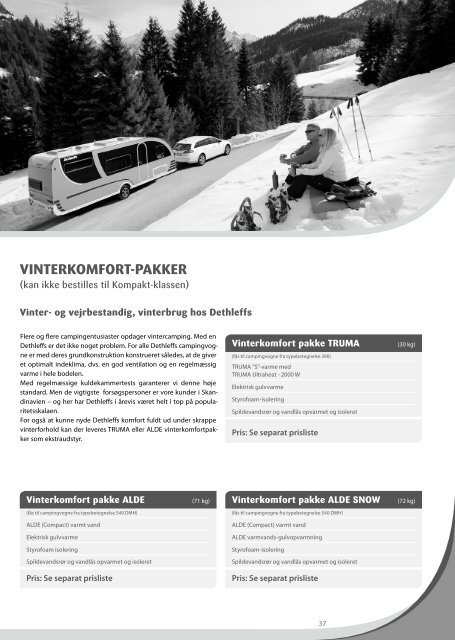 Tekniske data campingvogne 2013 - Dethleffs