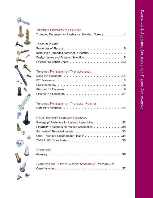 Threaded Fasteners for plastic - Infastech