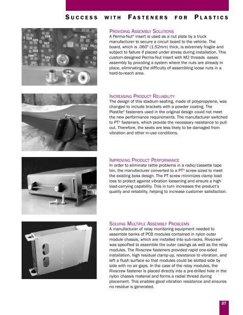 Threaded Fasteners for plastic - Infastech