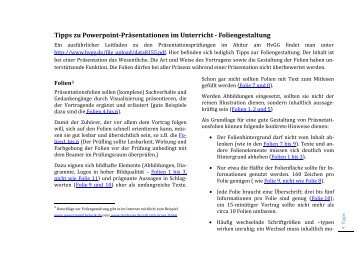 PP-Präsentationen (Tipps zur Foliengestaltung)