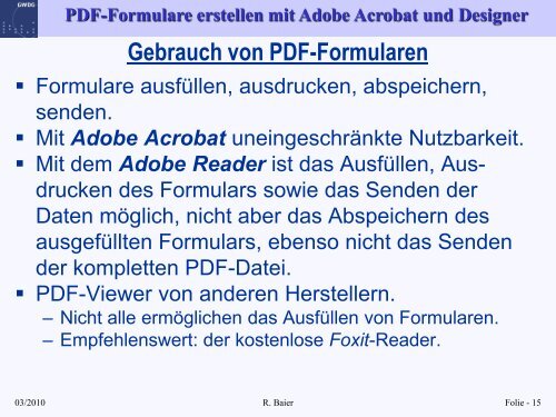 Folien zum Kurs "PDF-Formulare erstellen mit Adobe ... - GWDG