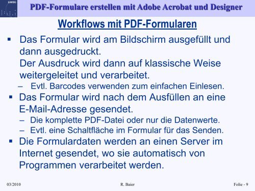 Folien zum Kurs "PDF-Formulare erstellen mit Adobe ... - GWDG