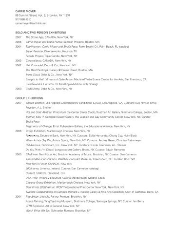 View Carrie Moyer's CV (PDF) - Brooklyn Museum