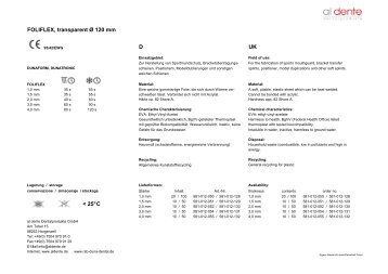 Datenblatt FOLIFLEX - al dente Dentalprodukte GmbH