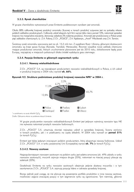 ROZDZIAŁ V – DANE O DZIAŁALNOŚCI EMITENTA - Millennium DM