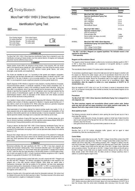 Microtrak Hsv 1 Hsv 2 Direct Specimen Identification Typing Test