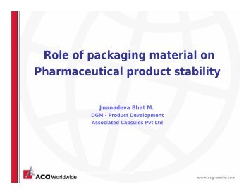 Role of packaging material on Pharmaceutical product stability
