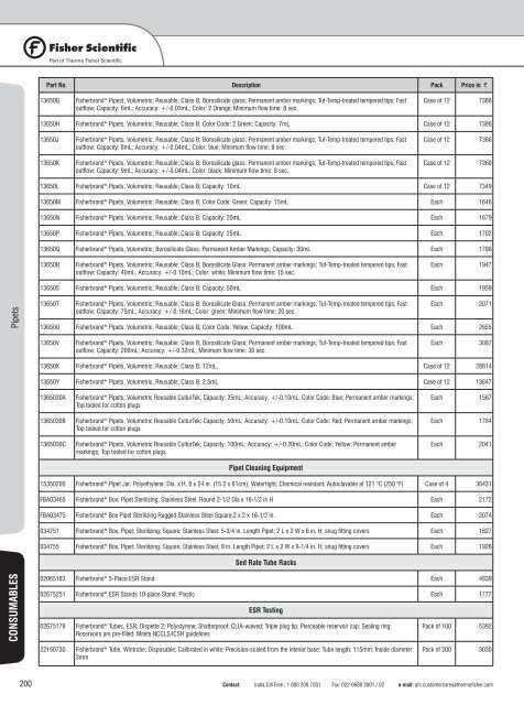 Laboratory Consumable and Equipment Price Book 2012-13