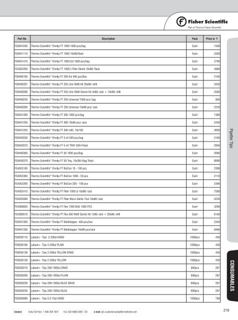 Laboratory Consumable and Equipment Price Book 2012-13