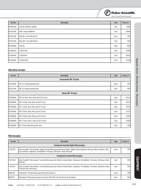 Laboratory Consumable and Equipment Price Book 2012-13