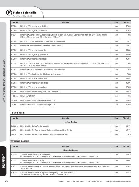 Laboratory Consumable and Equipment Price Book 2012-13