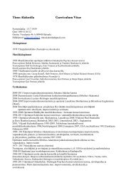 Timo Alakotila Curriculum Vitae