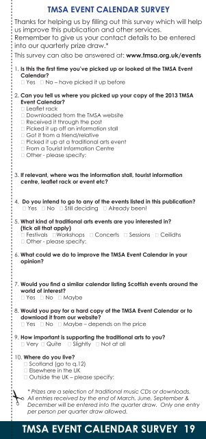 TMSA Event Calendar 2013 - Traditional Music and Song ...