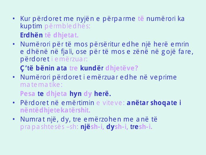 Numërorët në përg