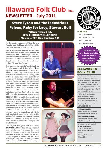 July - Illawarra Folk Club Inc.