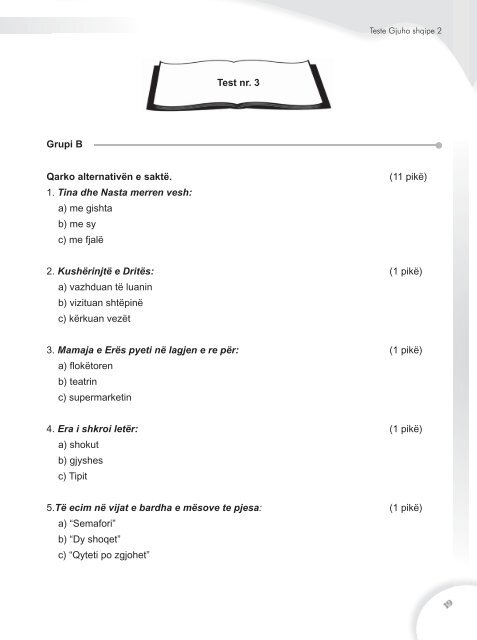 Testet Gjuha Shqipe 2 - Albas