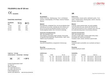 Datenblatt FOLIDUR-S - al dente Dentalprodukte GmbH