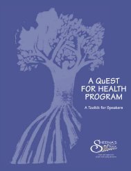 A QuEST FOR HEALTH PROGRAM - Sheena's Place