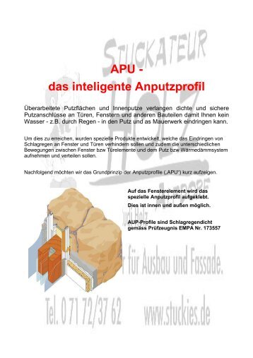 APU - das inteligente Anputzprofil