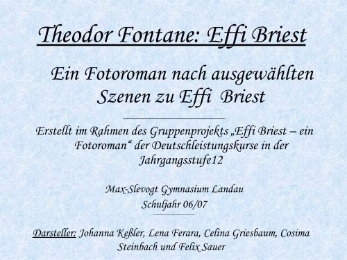 Effi Briest – ein Fotoroman - MSG Landau