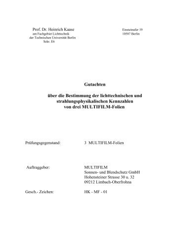 Folien SiAt023 - MULTIFILM Sonnen- und Blendschutz GmbH