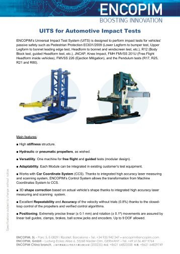 UITS for Automotive Impact Tests - Encopim