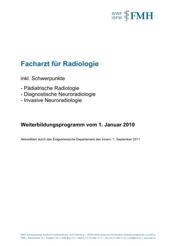 Facharzt für Radiologie - FMH