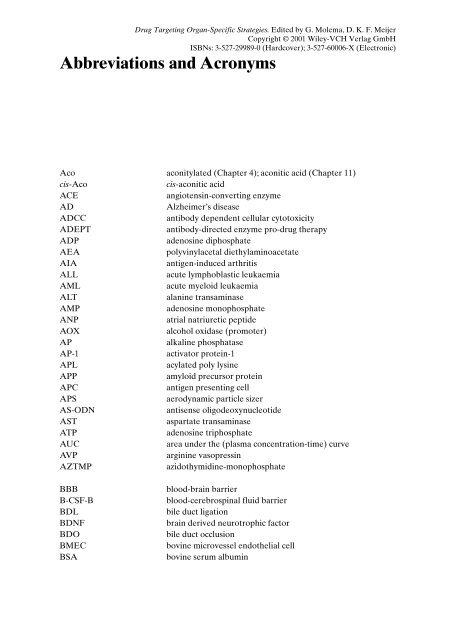 Drug Targeting Organ-Specific Strategies