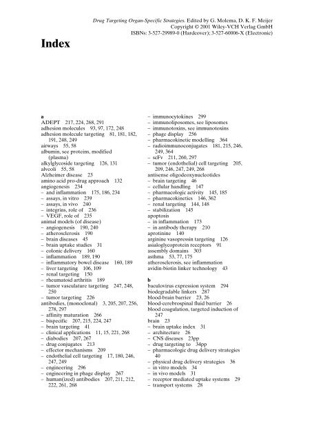 Drug Targeting Organ-Specific Strategies