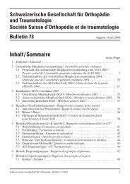 SGO/SSO Bulletin 73 - Schweizerische Gesellschaft für Orthopädie ...