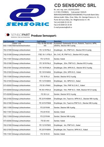 CD SENSORIC SRL - cdl.ro