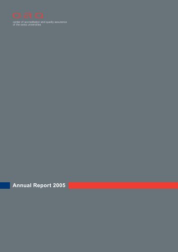 Annual report 2005, PDF - OAQ Organ für Akkreditierung und ...