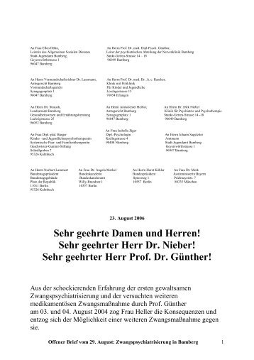 Offener Brief vom 29. August 2006 ... - Petra Heller