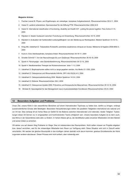 sikalische Medizin Akademischer Bericht 2004 - Rheumaklinik ...