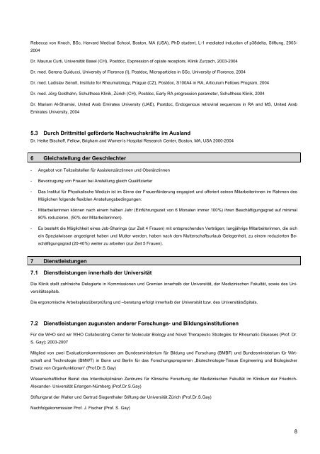 sikalische Medizin Akademischer Bericht 2004 - Rheumaklinik ...