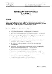 FORTBILDUNGSPROGRAMM der SGAM/SSMG