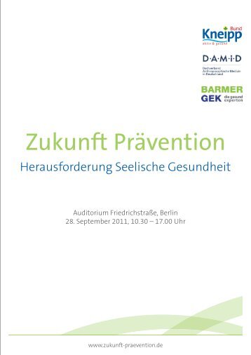 Abstracts und Lebensläufe - Zukunft Prävention