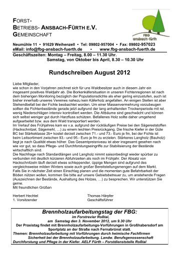 Rundschreiben August 2012 - Forstbetriebsgemeinschaft Ansbach ...