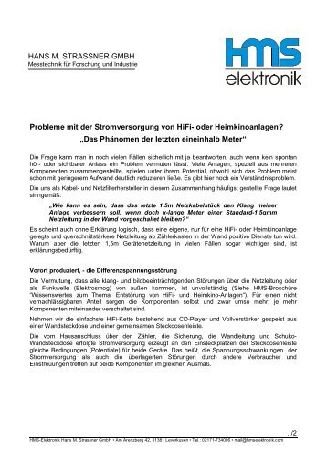 HANS M. STRASSNER GMBH Probleme mit der ... - Aktives-hoeren.de