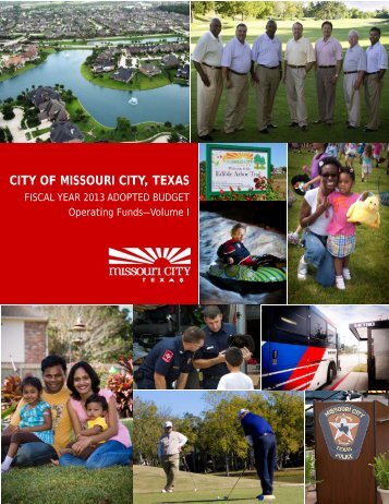 FY 2013 Operating Budget.pdf - Missouri City, TX - Official Website