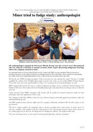 Miner tried to fudge study: anthropologist - Yindjibarndi Aboriginal ...