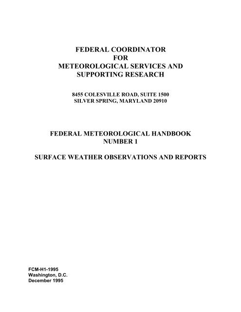 Federal Meteorological Handbook No. 1 - Marrella