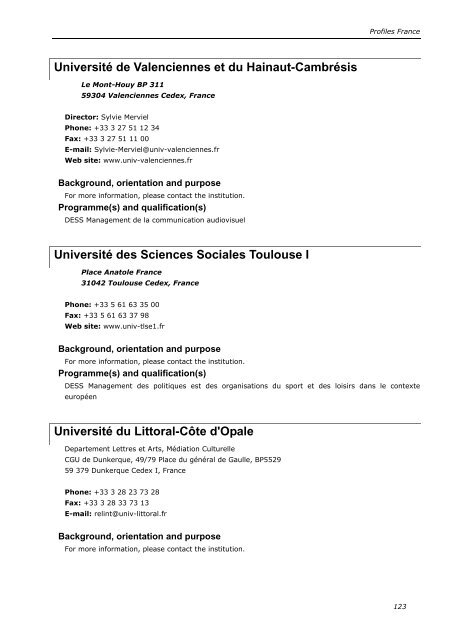 Training in cultural policy and management: international ... - Encatc