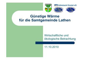 Vortrag Nahwärme II 2 Änderung - Samtgemeinde Lathen