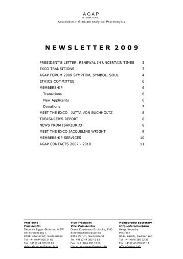 AGAP Newsletter 2009 engl r - AGAP International - Association of ...